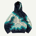 Y2k Aesthetic Skull Print Hoodies Tops Women Men Autumn Harajuku Streetwear Hoody Punk Casual Loose Vintage Grunge Sweatshirts