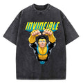 Men Women Invincible Hero Vintage Washed T Shirts High Quality Cotton Clothes Short Sleeve Crew Neck Tee Shirt Summer T-Shirts