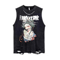 Y2K Men Clothing USA Style Street Spoof Print Cotton Vest Sleeveless T-shirt Summer Man Casual Sports Fitness Tank Top Techwear