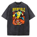 Men Women Invincible Hero Vintage Washed T Shirts High Quality Cotton Clothes Short Sleeve Crew Neck Tee Shirt Summer T-Shirts