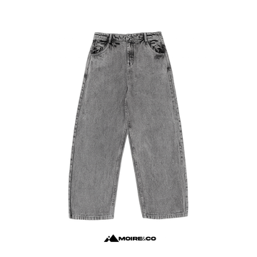 Jeans mit Moiré-Retro-Stickerei – Urban Edge